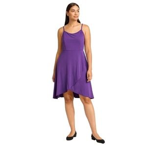 MEANEOR Women’s Purple Sleeveless Asymmetrical‎ Hem Dress Size L